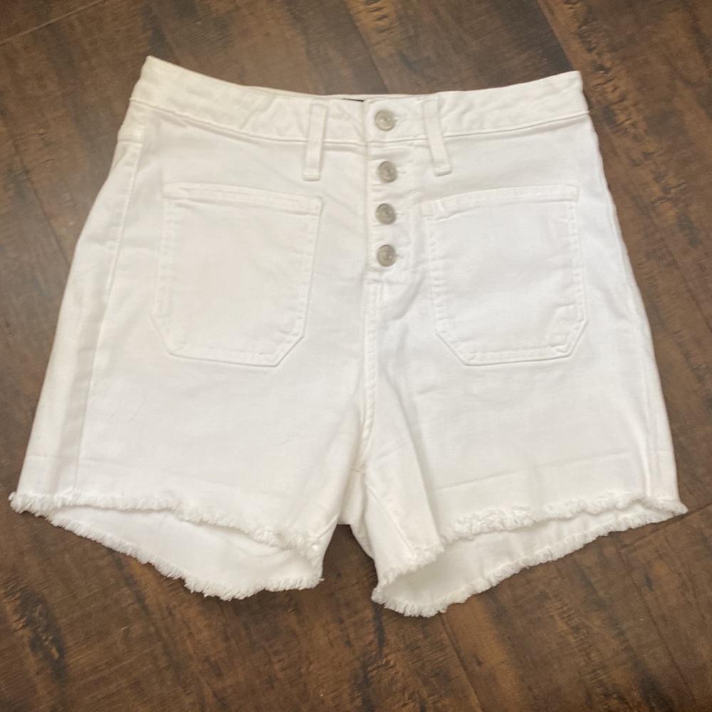 JustBlack White Button Fly Denim Shorts Size L